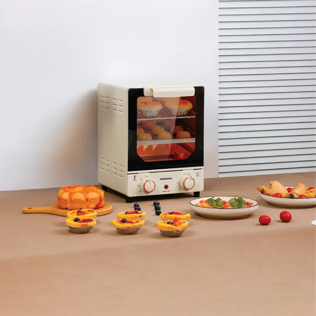 Porodo Lifestyle Vertical Design Temp Glass Mini Oven - White3.webp
