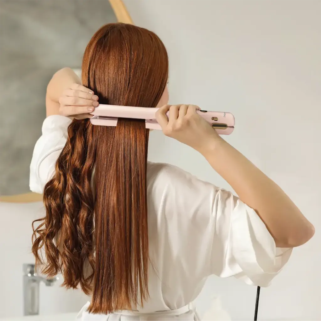 Porodo Lifestyle Handheld Hair Straightener - Pink2.webp