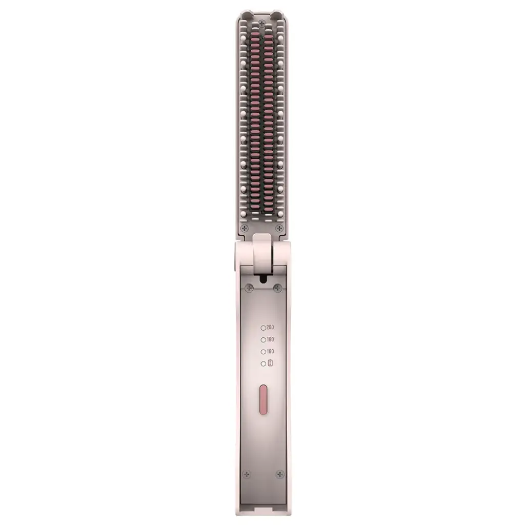 Porodo Foldable Mini Straightener Brush - Pink4.webp