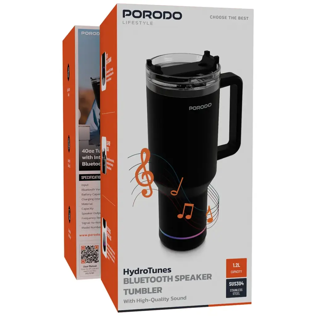 Porodo Lifestyle HydroTunes Bluetooth Speaker Tumbler16.webp