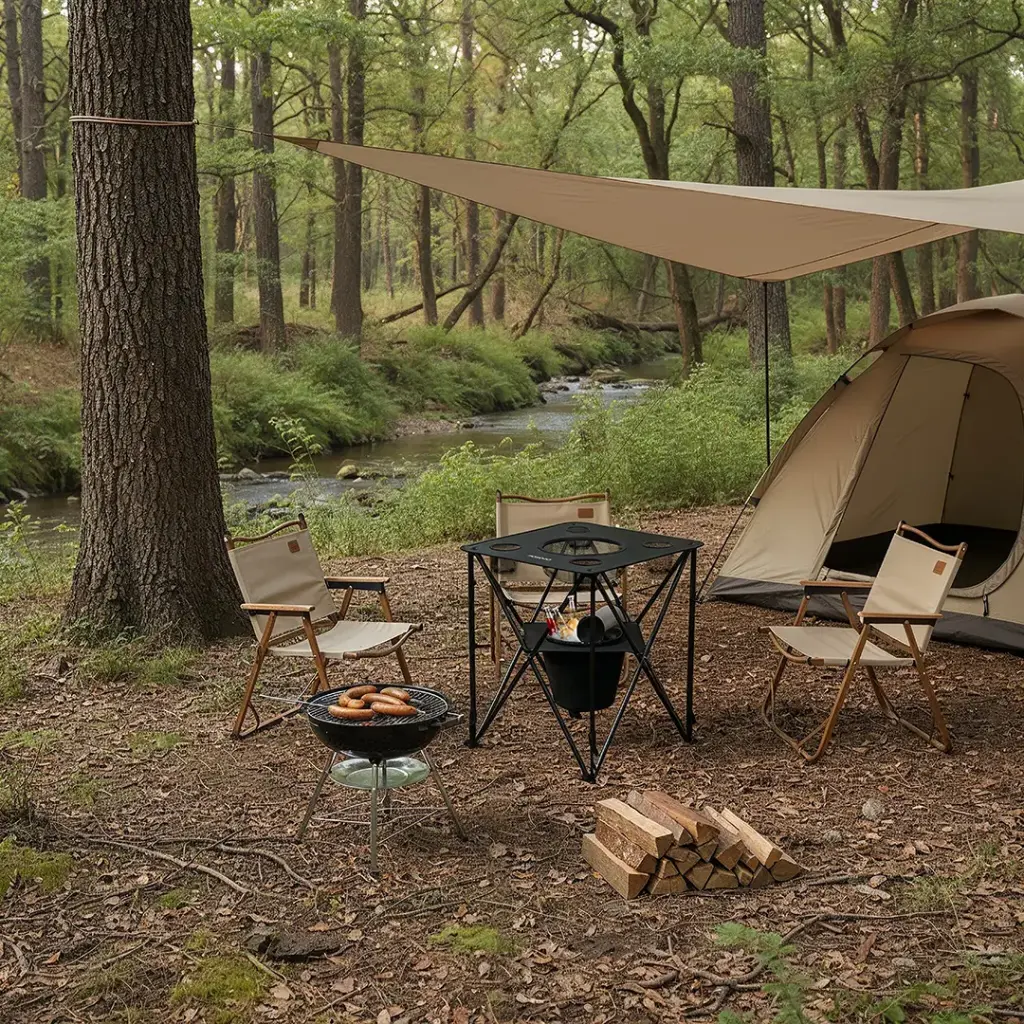 Porodo Lifestyle Outdoor Companion Foldable Camping Table - Black3.webp