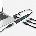 Porodo Blue 4-In-1 Multi-Port USB Hub - Gray3.webp