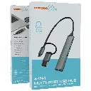 Porodo Blue 4-In-1 Multi-Port USB Hub - Gray.webp