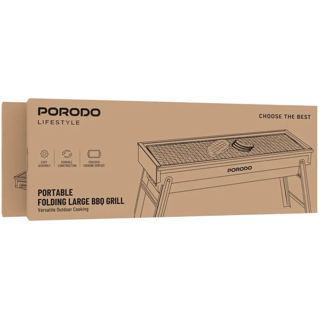Porodo Lifestyle Portable Folding Large BBQ Grill - Black3.webp