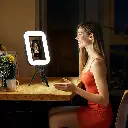 Porodo Lifestyle Handheld Ring Grip Camera & phone vlogging light with Desktop support & Phone clamp - Black7.webp