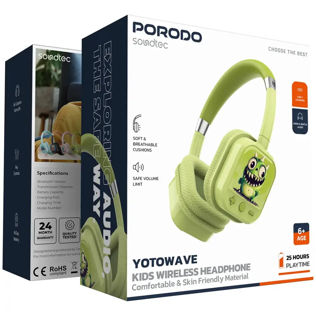 Porodo Soundtec Yotowave Kids Wireless Headphone3.webp