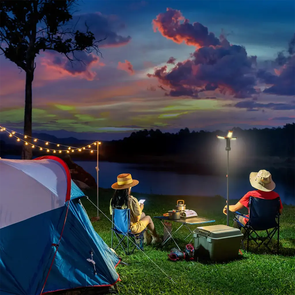Porodo Lifestyle 9000mAh Work Lantern Foldable Multi-Mode LED Light with Tripod Base & Hook - Orange5.webp