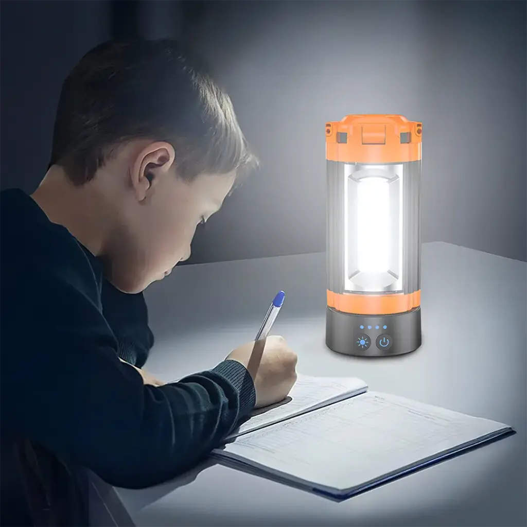 Porodo Lifestyle 9000mAh Work Lantern Foldable Multi-Mode LED Light with Tripod Base & Hook - Orange4.webp