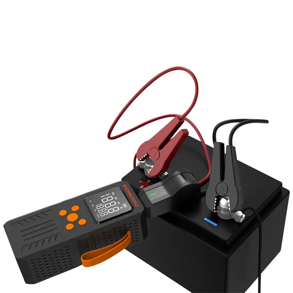 Porodo 4-In-1 Multi-Tool Inflator & Jump Starter with 150PSI Auto-Stop & SOS Lighting - Black3.webp