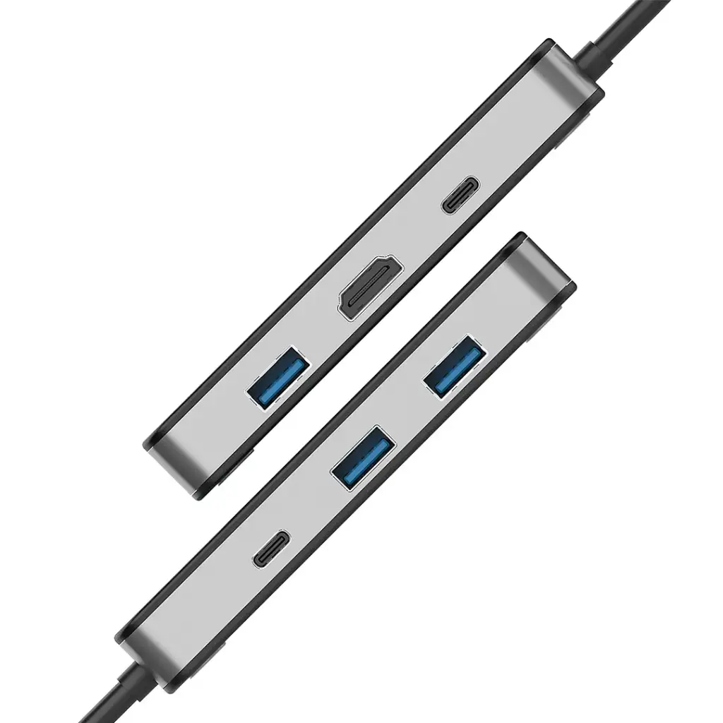 Porodo 6-In-1 Multi-Port USB-C Hub with Smart Digital Display - Gray7.webp