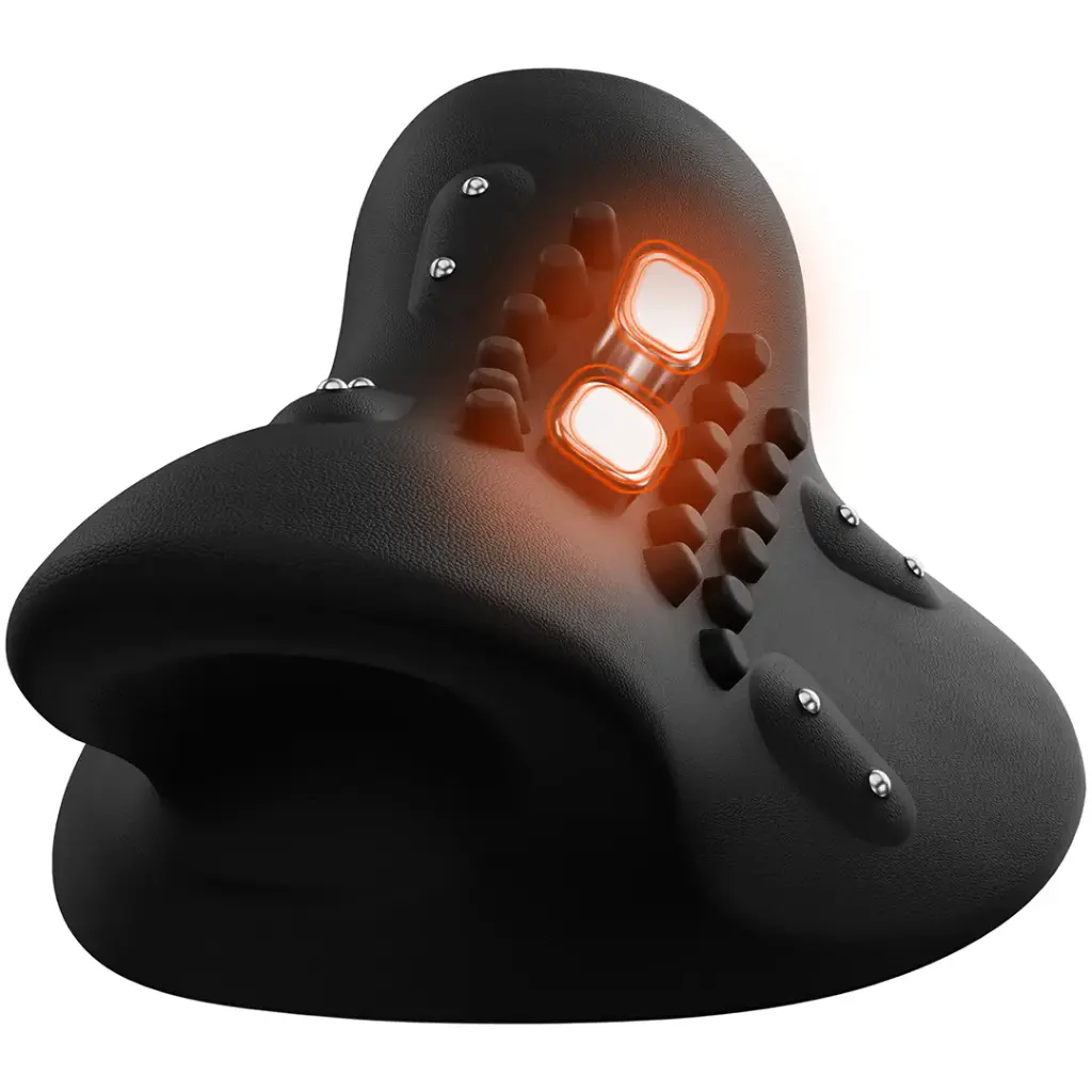 Porodo Lifestyle Tri-Mode Heated Cervical Pillow Massager with Wave Heat & Vibration - Black.webp