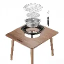 Porodo Lifestyle Multi-Purpose Outdoor Square Grill Table - Brown2.webp