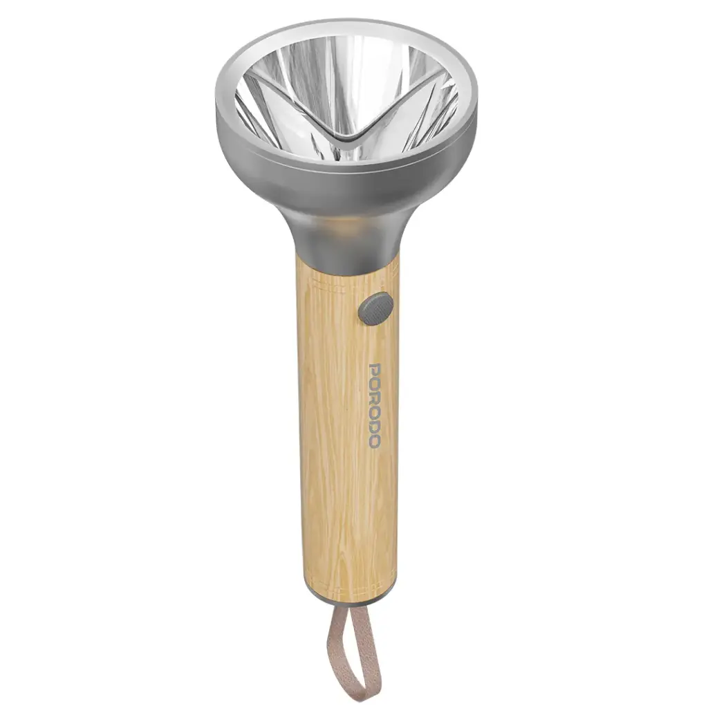 Porodo Lifestyle Birch 300 Wooden LED Flashlight - Wooden2.webp