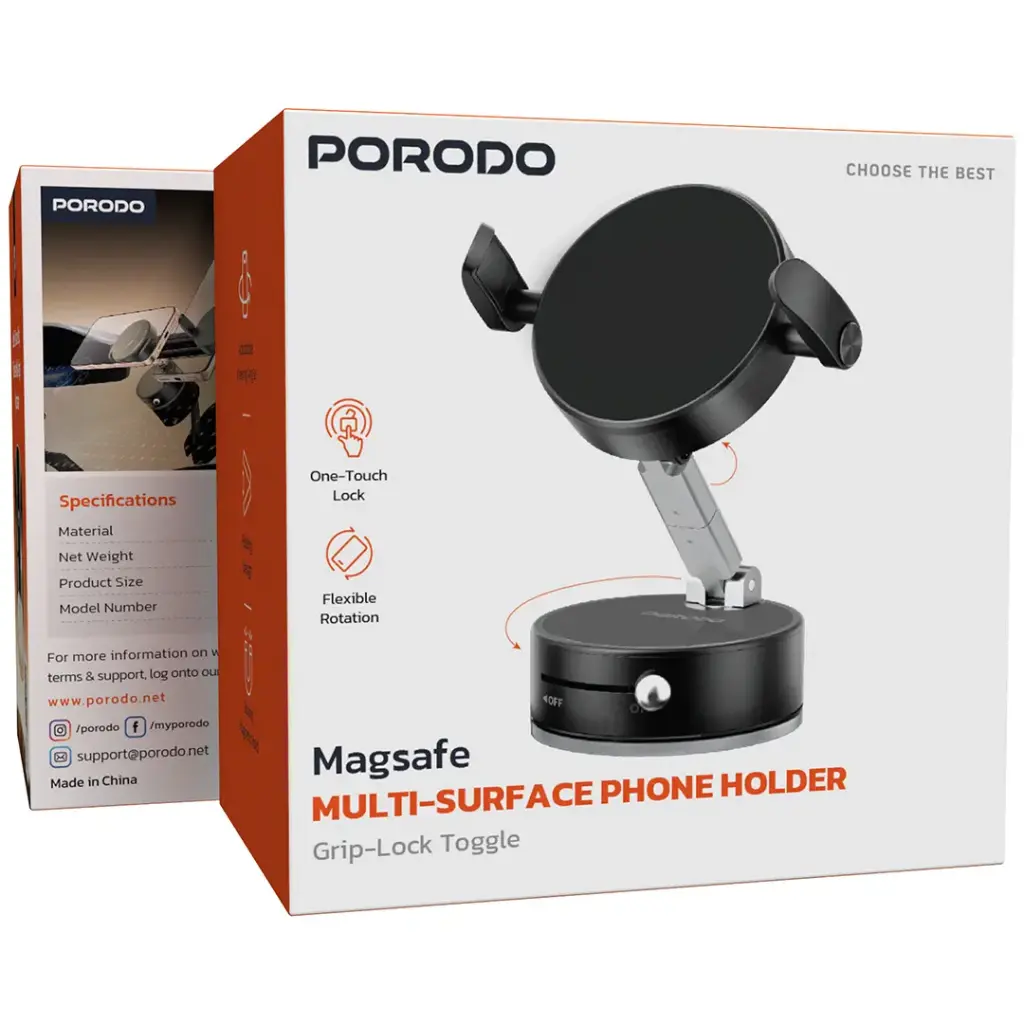 Porodo MagSafe Multi-Surface Phone Holder with Grip-Lock Toggle8.webp