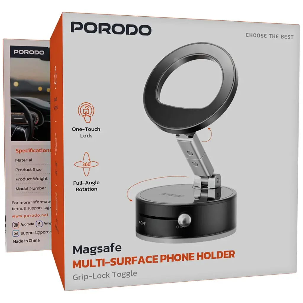 Porodo MagSafe Multi-Surface Phone Holder with Grip-Lock Toggle5.webp