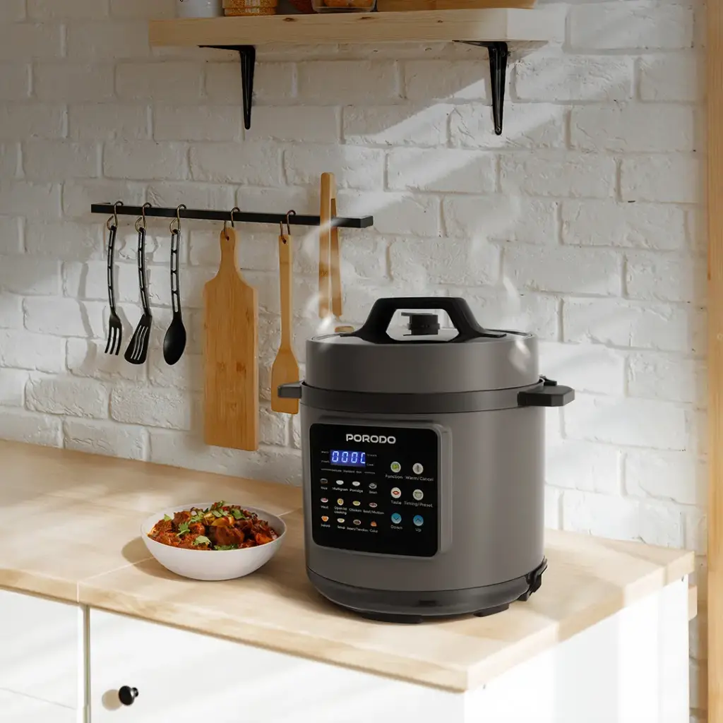 Porodo Lifestyle 1300W Multi-Cuisine Pressure Cooker With High-Quality Material - Gray2.webp