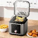 Porodo Lifestyle Stainless Steel 2.5L Deep Fryer with Adjustable Temperature & Non-Stick Tray - Silver3.webp