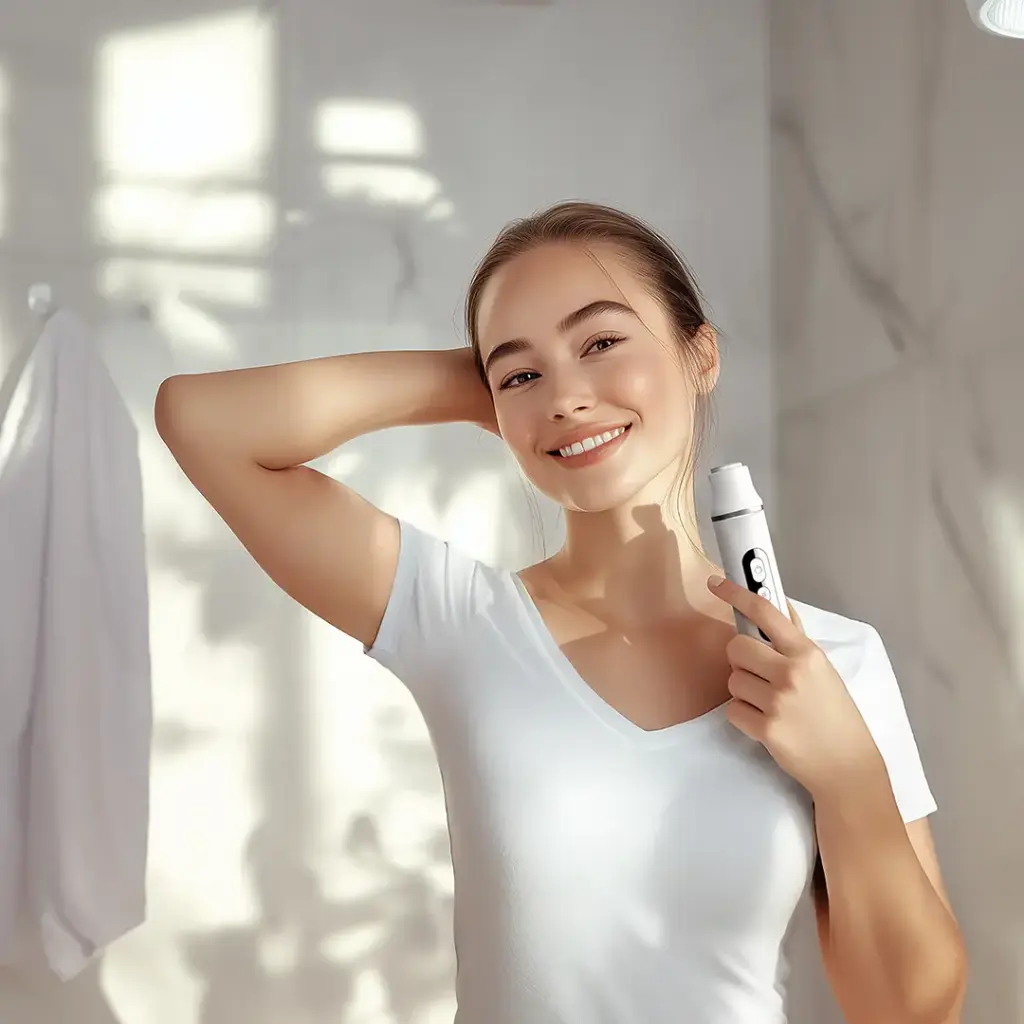 Porodo 4-In-1 Face & Body Electric Trimmer with Smart LED Display - White3.webp
