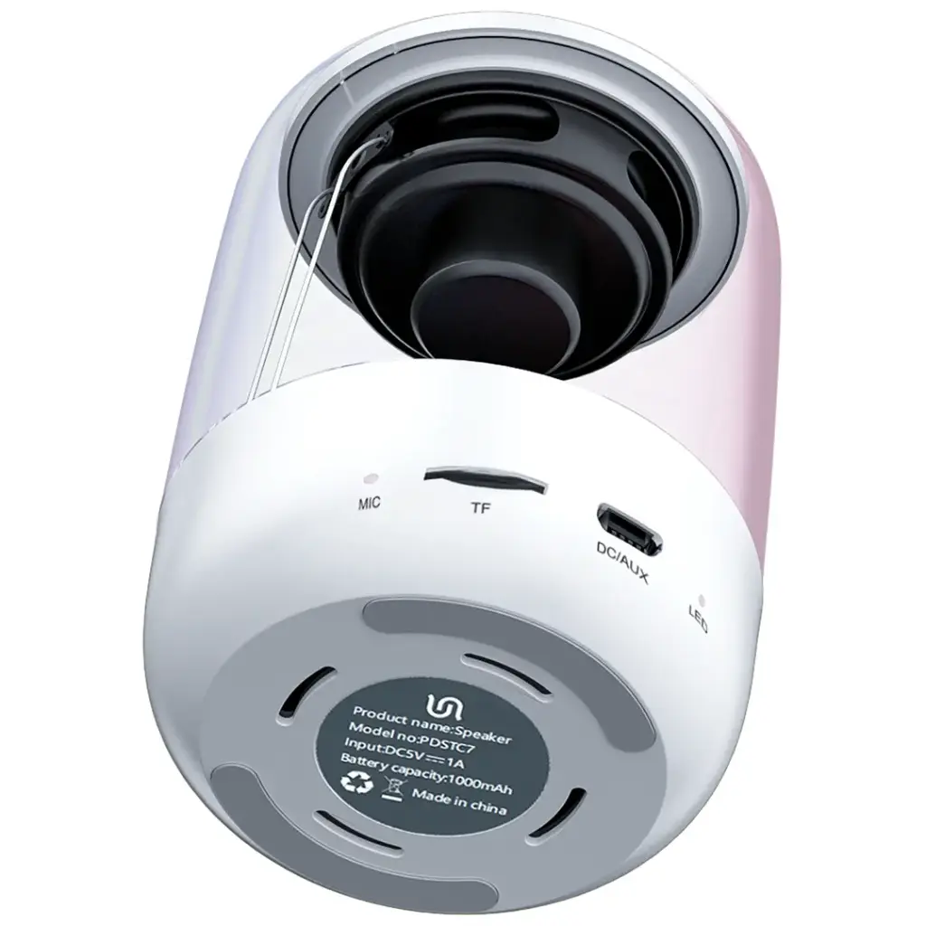 Porodo Soundtec Crystal-Glow Mini Bluetooth Speaker with TWS Pairing & Hands-Free Calls - White2.webp