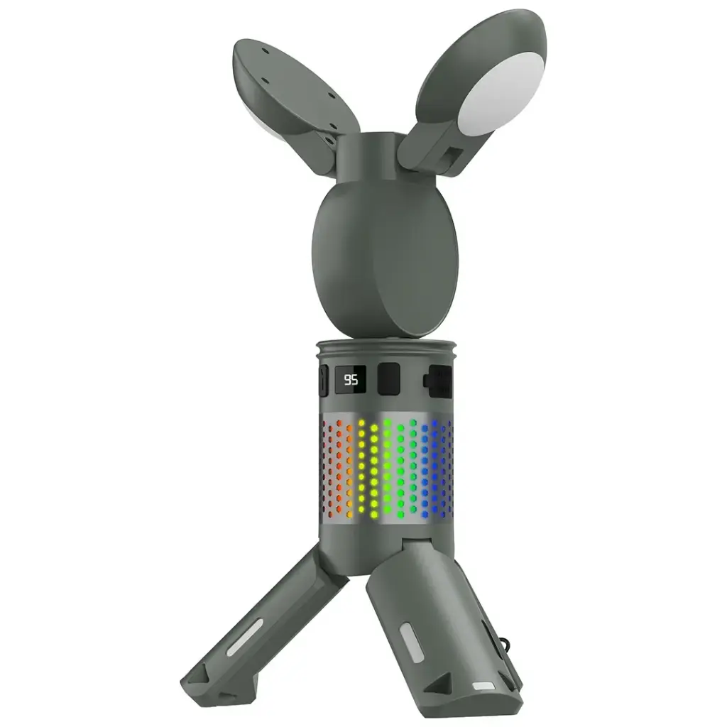 Porodo Lifestyle Foldable Lantern LED Camping Light with Tripod Base & RGB Lighting - Green2.webp