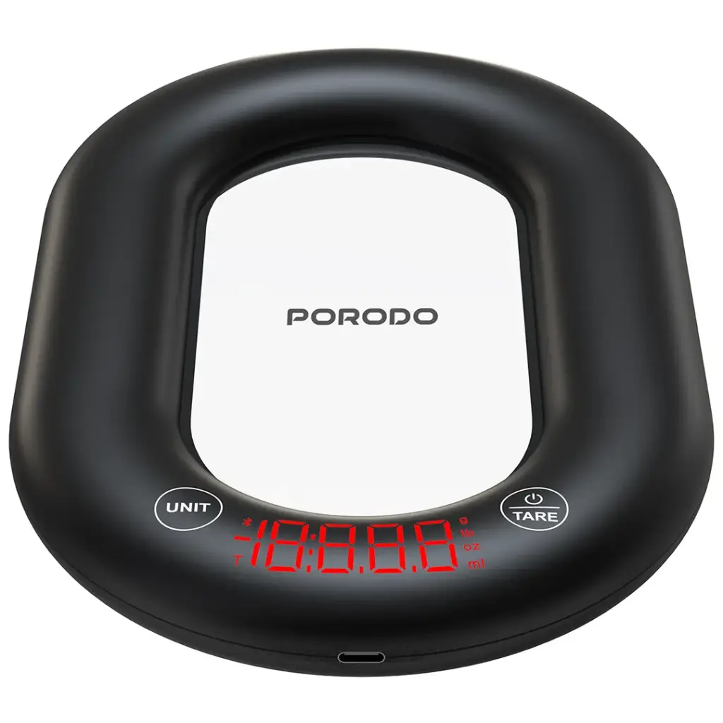 Porodo Lifestyle Glass Design Smart Kitchen Digital Scale with Real-Time App Sync - Black3.webp