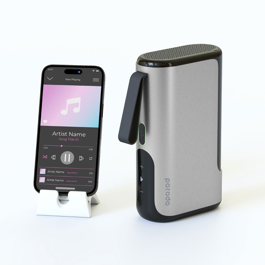 Porodo 3-in-1 10000mAh Power Bank Speaker With Built-in Phone Holder