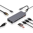 Porodo 9in1 USB-C Hub Type-C PD 100W HDMI Ethernet USB SD Card 3.5mm Aux - Grey