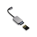 Porodo 2in1 USB-C Card Reader SD MicroSD - Grey