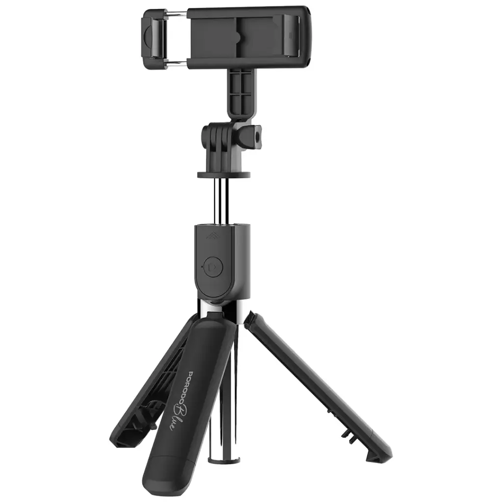 Porodo Blue FlexiTripod Selfie Stick With Foldable Tripod - Black8.webp