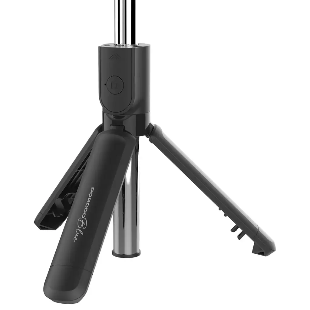 Porodo Blue FlexiTripod Selfie Stick With Foldable Tripod - Black.webp