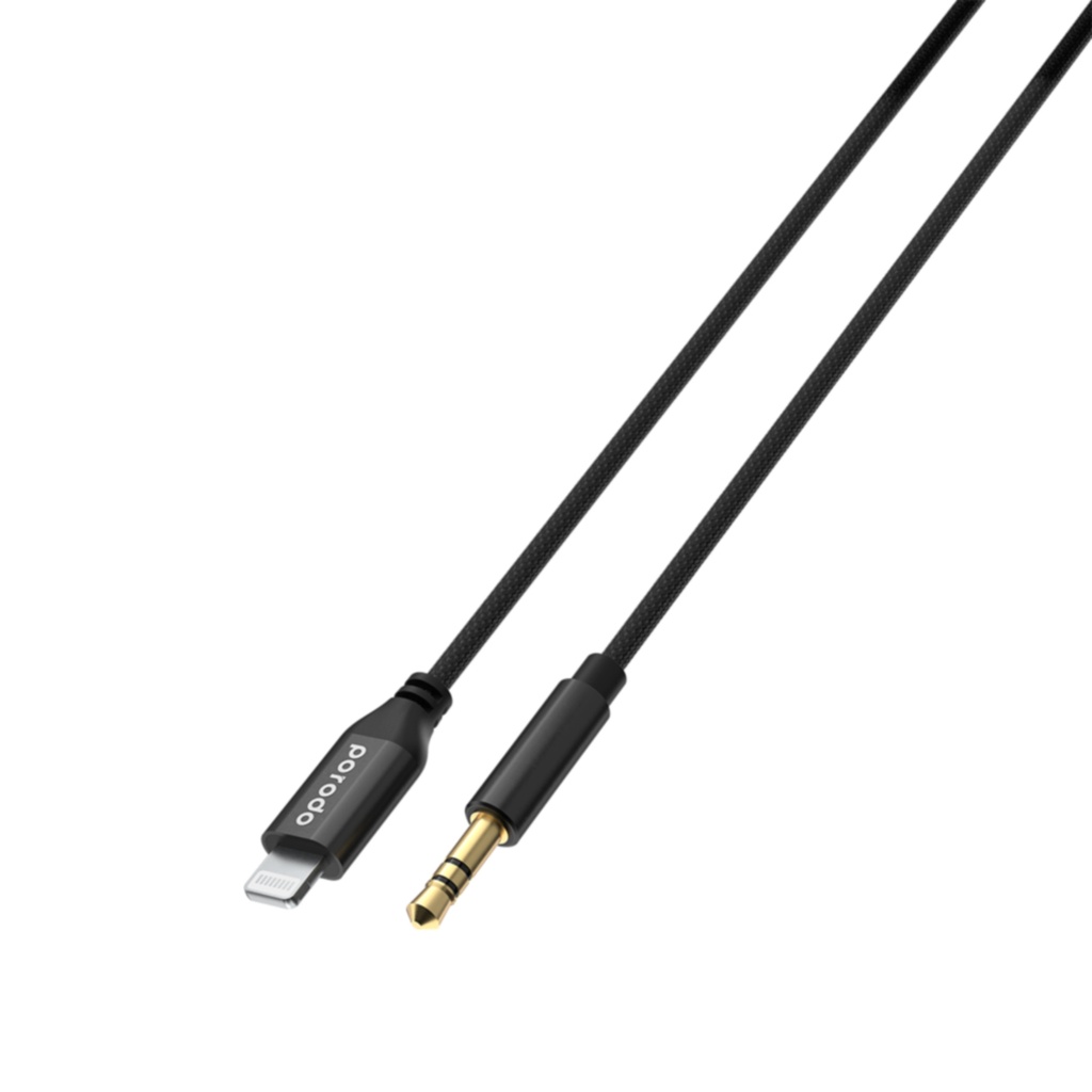 Porodo Braided Aluminum Lightning to 3.5mm AUX Cable 1.2M