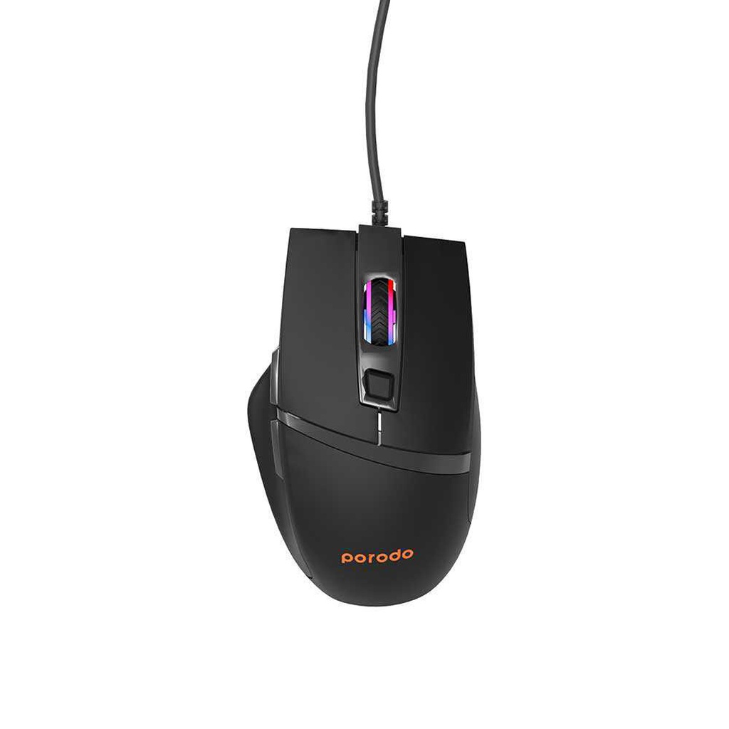 Porodo 6D Wired Gaming Mouse with Mousepad - Black