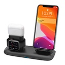 Porodo 4 in 1 Charging Station 7.5W/10W for iPhone / Apple Watch / Airpods - Black