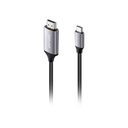 Porodo Type-C to 4K HDMI Cable 2m with Premium Aluminum Finish - Gray