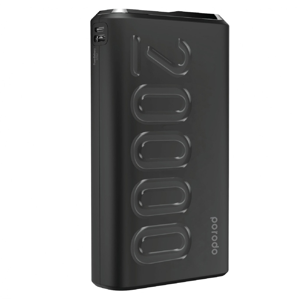 Porodo PD Power Bank 20000mAh 20W QC3.0 - Black