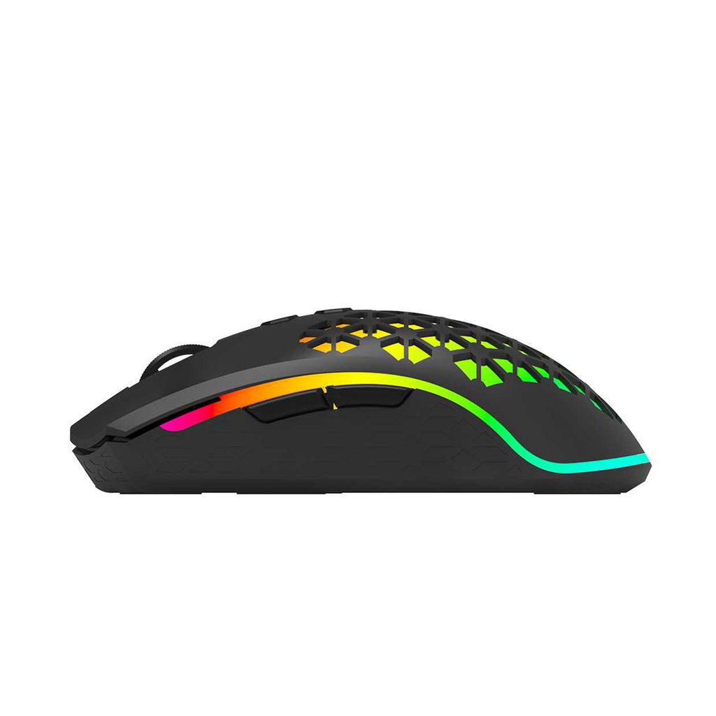Porodo Gaming 9D Wireless RGB Mouse 10000 DPI with Built-In Rechargeable Battery 600mAh - Black