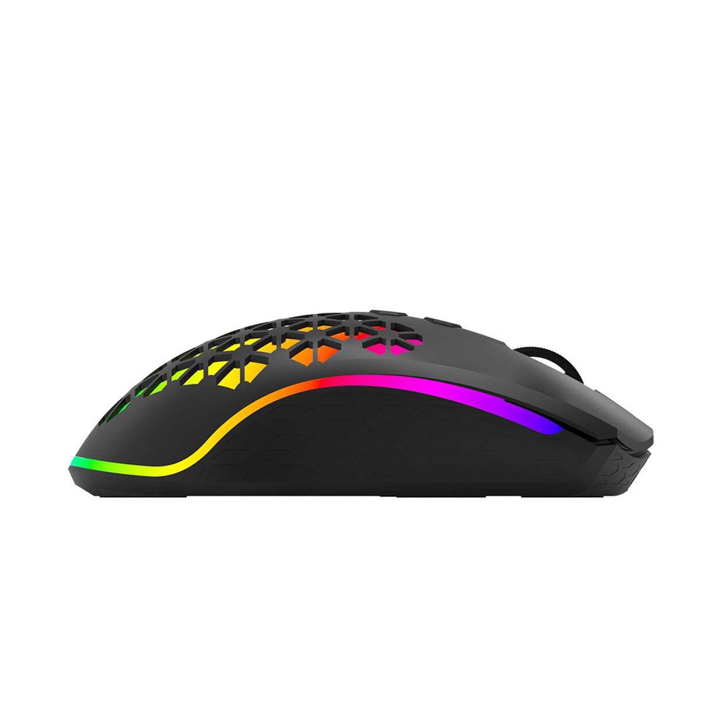 Porodo Gaming 9D Wireless RGB Mouse 10000 DPI with Built-In Rechargeable Battery 600mAh - Black