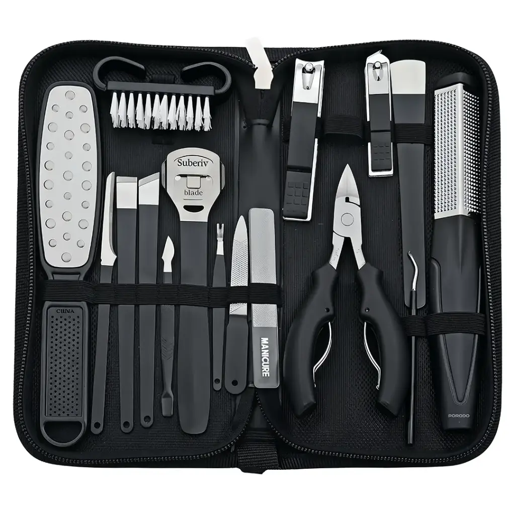 Porodo 16-In-1 Portable Nail Clipper Set for Manicure & Pedicure9.webp