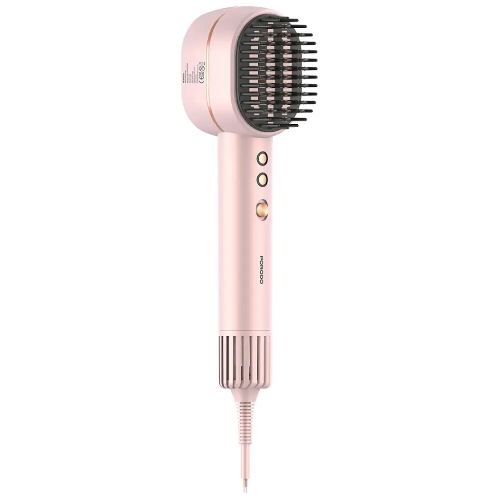 Porodo 2-In-1 Hair Dryer & Straightener Brush with Smart Temperature Control - Pink5.webp