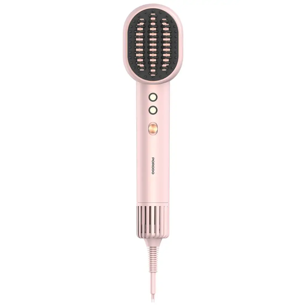 Porodo 2-In-1 Hair Dryer & Straightener Brush with Smart Temperature Control - Pink6.webp