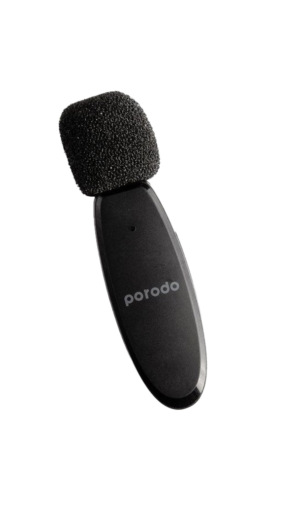 Porodo Dual Connector Lavalier Microphone Dual Mic - Black