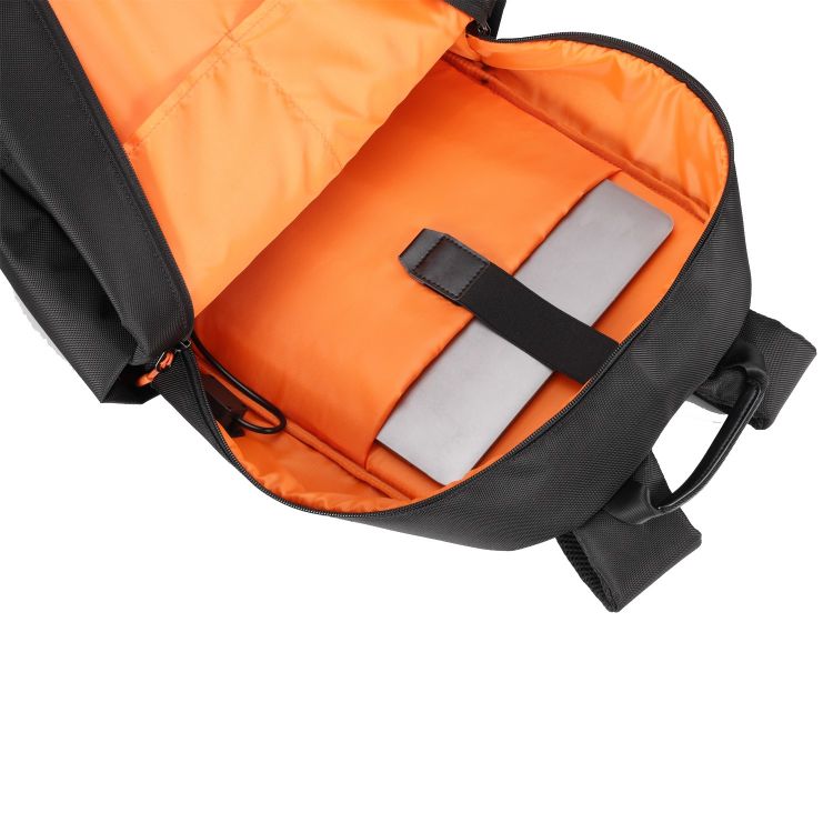 Porodo Gaming PU Laptop Backpack With USB-C Port and PS5 - open laptop Black