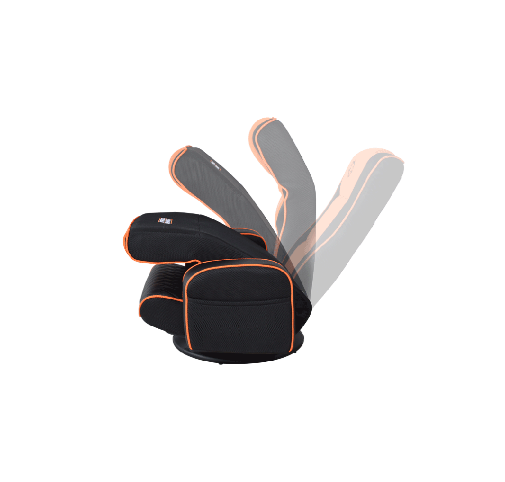 Porodo Gaming Predator Pro Gaming Seat with Armrest & Cupholder 360 Swivel - Black/Orange