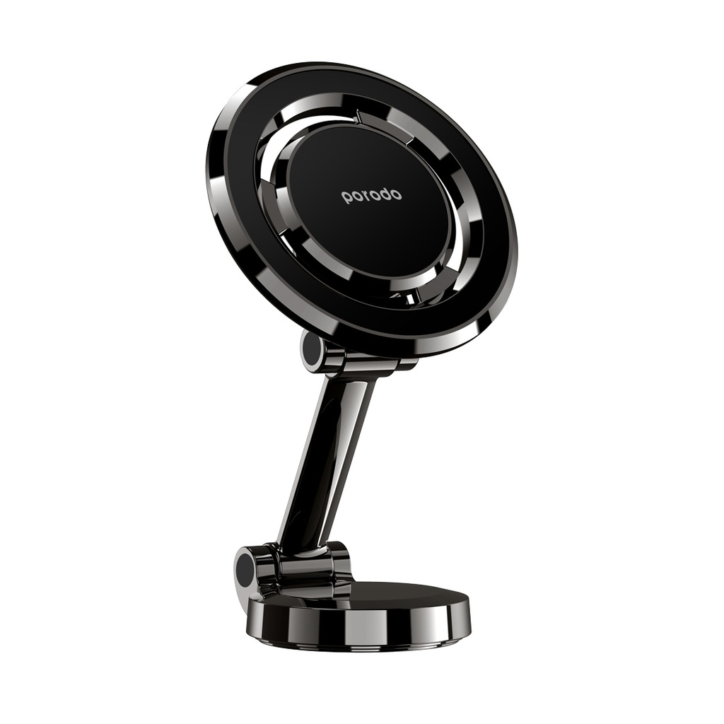 Porodo Universal Magnetic Car Mount with Double Folding and Double Rotation - Black