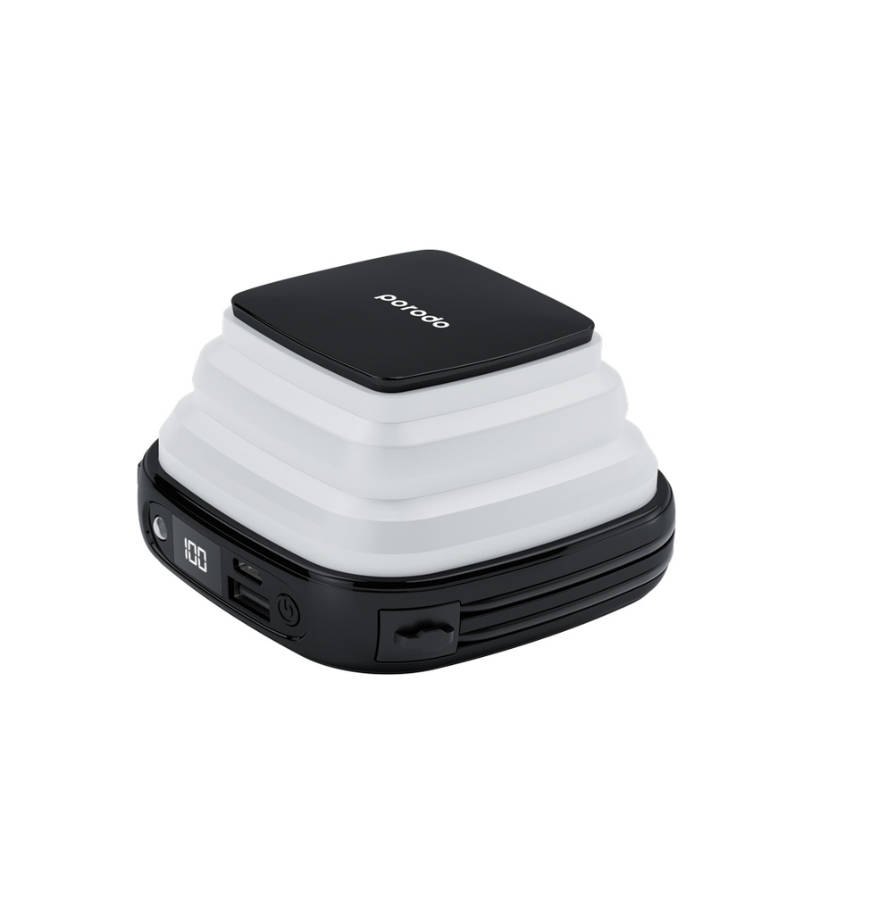 Porodo Power Bank 10000mAh Power Bank Nightlight Black [PD-PBFCH030-BK]