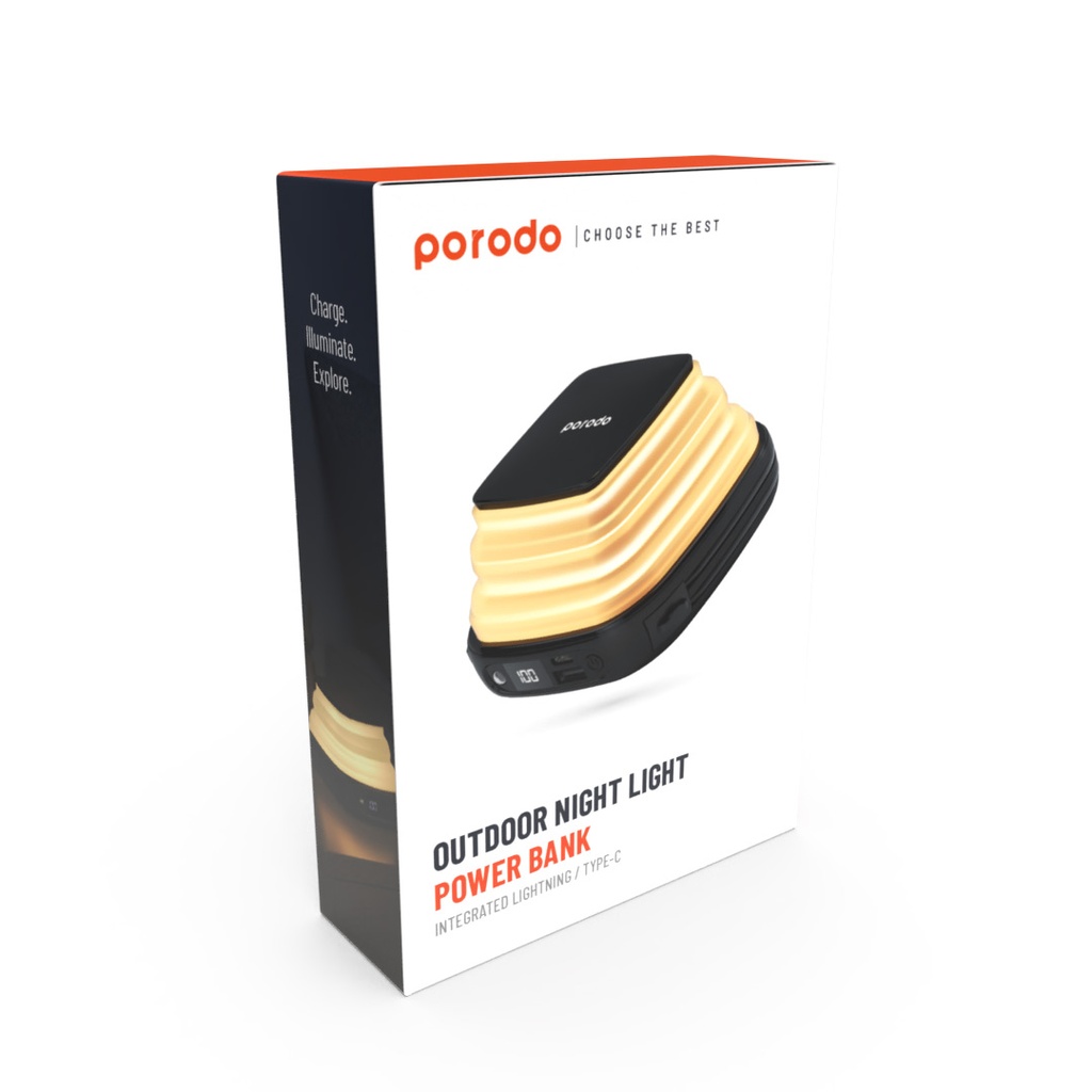 Porodo Power Bank 10000mAh Power Bank Phone Holder Black [PD-PBFCH030-BK]