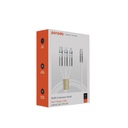 Porodo Cable, Charger, Adapter Three In One Cable PVC White[PD-3N1C100W-WH]