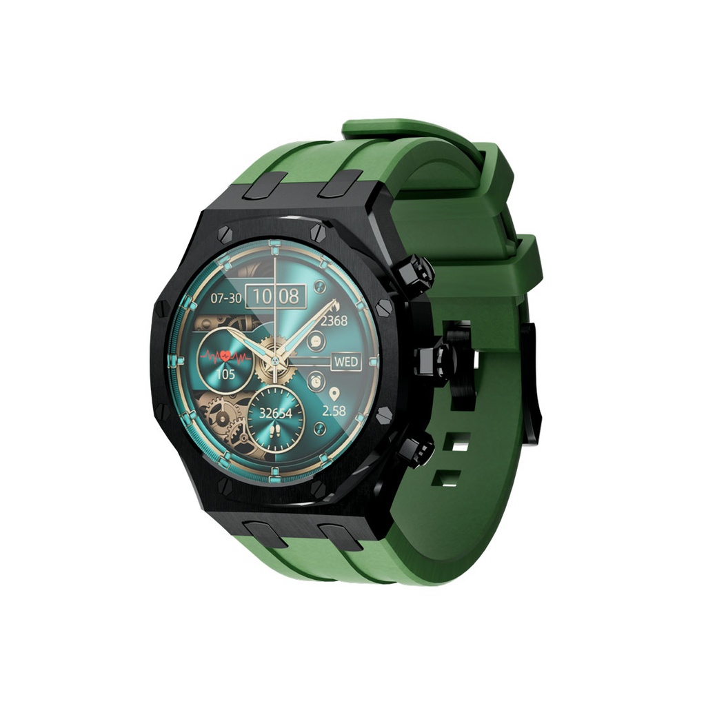 Porodo Smart Watch & Strap CristalloAP Smart Watch Front View Black [PD-CRISTALLOAP-BK]