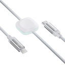 Porodo 2in1 C-L 27W Cable with Wireless Watch Charger 1.2M- White