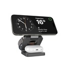 Porodo Cable Charger Adapter 3In1 Magsafe Wireless Foldable Fast Charger 5W Earbuds Output Black [PD-3N1MWFC-BK]